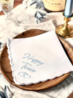 1/4pcs Wedding Handkerchief Embroidered With Scallop Lace Edges Something Blue For Bride On Wedding Day Handkerchief Bride Gifts