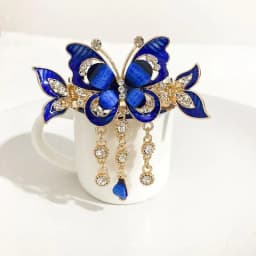 Rhinestone Butterfly Tassel Hairpin Hair Clip for Women Female Headpiece Hair Claw Elegant Temperament New Headwear