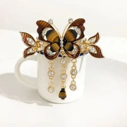 Rhinestone Butterfly Tassel Hairpin Hair Clip for Women Female Headpiece Hair Claw Elegant Temperament New Headwear