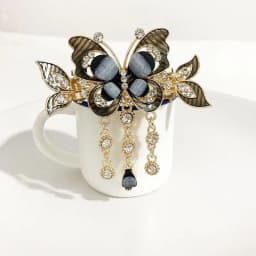Rhinestone Butterfly Tassel Hairpin Hair Clip for Women Female Headpiece Hair Claw Elegant Temperament New Headwear