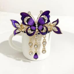 Rhinestone Butterfly Tassel Hairpin Hair Clip for Women Female Headpiece Hair Claw Elegant Temperament New Headwear