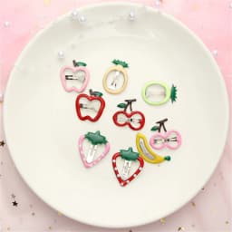 8Pcs Cute Girls Hair Accessories - Imitation Fruit Hairpins Apple, Hair Clips Drop Barrettes for Kids Children for Daily Styling