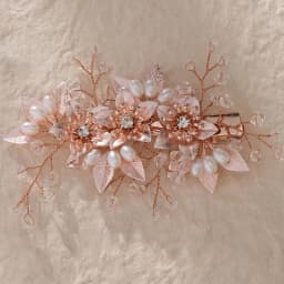 White Flower Hairpins Side Clips Gold Color Alloy Leaf Hairclips Pearls Headpieces Bride Wedding Party Hair Jewelry Accessories