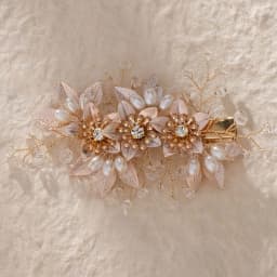 White Flower Hairpins Side Clips Gold Color Alloy Leaf Hairclips Pearls Headpieces Bride Wedding Party Hair Jewelry Accessories