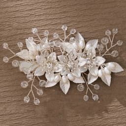 White Flower Hairpins Side Clips Gold Color Alloy Leaf Hairclips Pearls Headpieces Bride Wedding Party Hair Jewelry Accessories