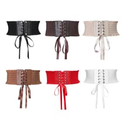 Fashion Wide Corset Waist Belt PU Leather Stretchy Waistband Strap Decorative DIY Body Shapewear For Women Lady Girl Bridal