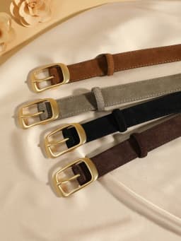 New Leather Belt for Women Pin Buckle Jeans Black Belt Vintage Skinny Waistband for Jeans Dresses Everyday Outfits