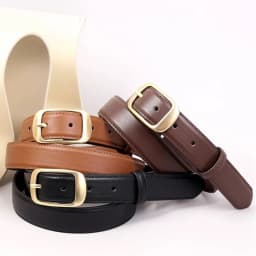 New Leather Belt for Women Pin Buckle Jeans Black Belt Vintage Skinny Waistband for Jeans Dresses Everyday Outfits