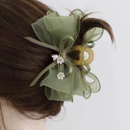 1pc Forest System Bow Hair Clip Lily of the Valley Floral Shark Clip for Women Super Sensen Hairpin Elegant Hair Accessories