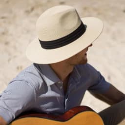 Unisex Panama Straw Hat - Wide Brim Summer Beach Sun Cap, Adjustable Sizing 55-60cm for Men & Women, Large Size Foldable Fedora