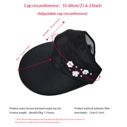 M-2 Sun Hat Summer Shade HHT For Women Foldable Sun Protection Beach Large Brimmed Hat UV Protection Cycling Empty Top