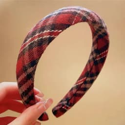 Retro Plaid Sponge Headband for Women Elegant Wash Face Hair Band When Going Out Fashion Girls Hair Accessories