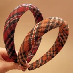 Retro Plaid Sponge Headband for Women Elegant Wash Face Hair Band When Going Out Fashion Girls Hair Accessories