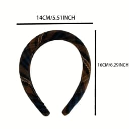 Retro Plaid Sponge Headband for Women Elegant Wash Face Hair Band When Going Out Fashion Girls Hair Accessories