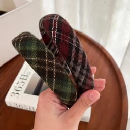 Retro Plaid Sponge Headband for Women Elegant Wash Face Hair Band When Going Out Fashion Girls Hair Accessories