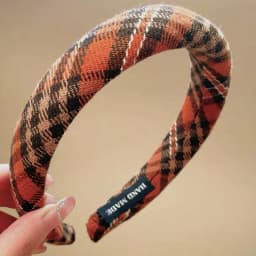 Retro Plaid Sponge Headband for Women Elegant Wash Face Hair Band When Going Out Fashion Girls Hair Accessories