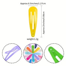 120PCS Colorful Glossy Hair Clips Baking Lacquer Water Drops BB Clips Children Baby Broken Hair Bangs Clips Hair Cards Hair Acce