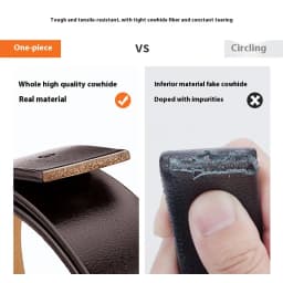 OYIFAN Men's Genuine Leather Belt - High-Quality Cowhide Leather Pin Buckle Belt with Alloy Clasp, Premium Men's Cowboy Belt