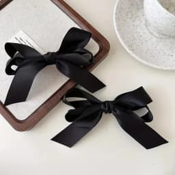 3pcs Fashionable Cute Fabric Hair Bow Ribbon Hair Clips and Headwear for Women Black White Bow Top Clip Elegant Hair Accessories