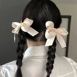 3pcs Fashionable Cute Fabric Hair Bow Ribbon Hair Clips and Headwear for Women Black White Bow Top Clip Elegant Hair Accessories
