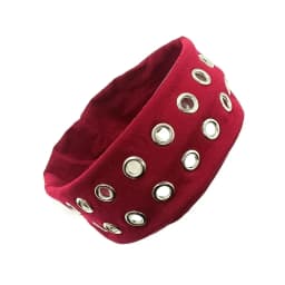 Y2K Girl Hollowed Out Wide Elastic Headband With Eyelets Punk Headwrap Rock Grunge Stretchy Headbands for Women Hair Accessories