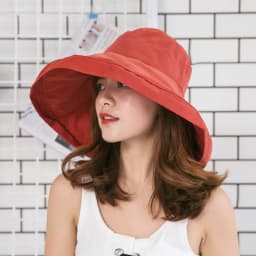 Women's Wide Brim Sun Visor Hat Cotton Roll-Up Summer Beach Cap UV UPF Packable Foldable Travel Hat