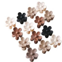 Wholesale 10Pcs Color Mixed Matte Small Flower Hair Claw Clips Sweet Mini Non Slip Hairpins Barrette Women Girl Hair Accessories