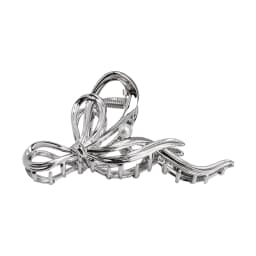 Bridal Hair Claw Clip Pearl Bow Ornament Wedding Party Accessory Elegant Metal Large Jaw Clip for Women's Bun Styling
