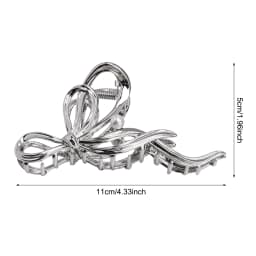 Bridal Hair Claw Clip Pearl Bow Ornament Wedding Party Accessory Elegant Metal Large Jaw Clip for Women's Bun Styling