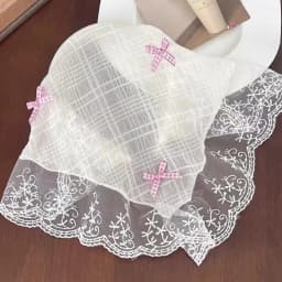 Korean Lace Bow Retro Triangular Scarf Solid Color Headscarf Trend Elegant Headwear for Women Girl Y2K Jewelry 2024 INS Bandana