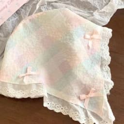 Korean Lace Bow Retro Triangular Scarf Solid Color Headscarf Trend Elegant Headwear for Women Girl Y2K Jewelry 2024 INS Bandana