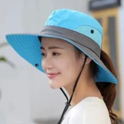 Women's Outdoor Large Brim Ponytail Fishing Hat with Quick Drying and Sun Protection, Perfect for Beach Traveling and Cycling