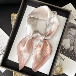 Imitation Silk Red Print Square Scarf For Women, Bandana Spring/Summer Luxury Scarf,Hair Head Band For Dressing Up Your Look