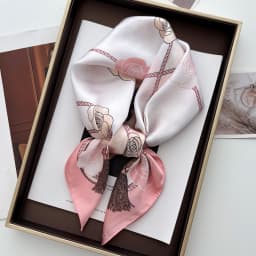 Imitation Silk Red Print Square Scarf For Women, Bandana Spring/Summer Luxury Scarf,Hair Head Band For Dressing Up Your Look