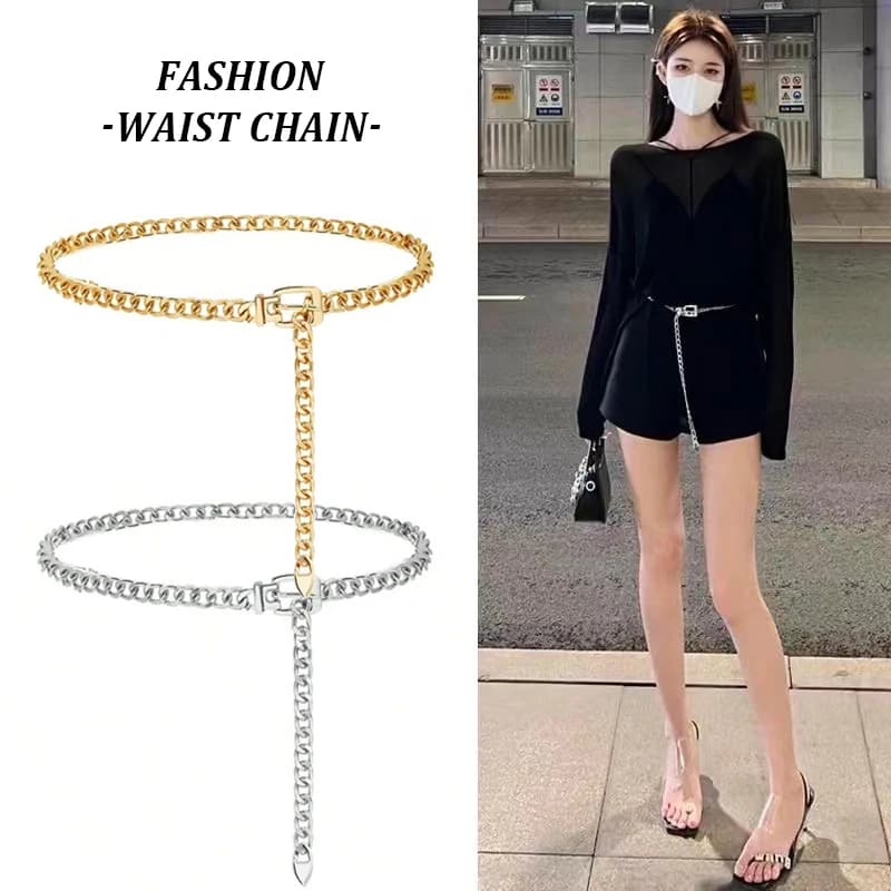 Fashion Metal Waist Chain Simple Dress Corset Waist Belt Unisex Body Jewelry Accessories for Parties Special Occasions