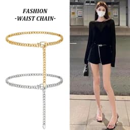 Fashion Metal Waist Chain Simple Dress Corset Waist Belt Unisex Body Jewelry Accessories for Parties Special Occasions