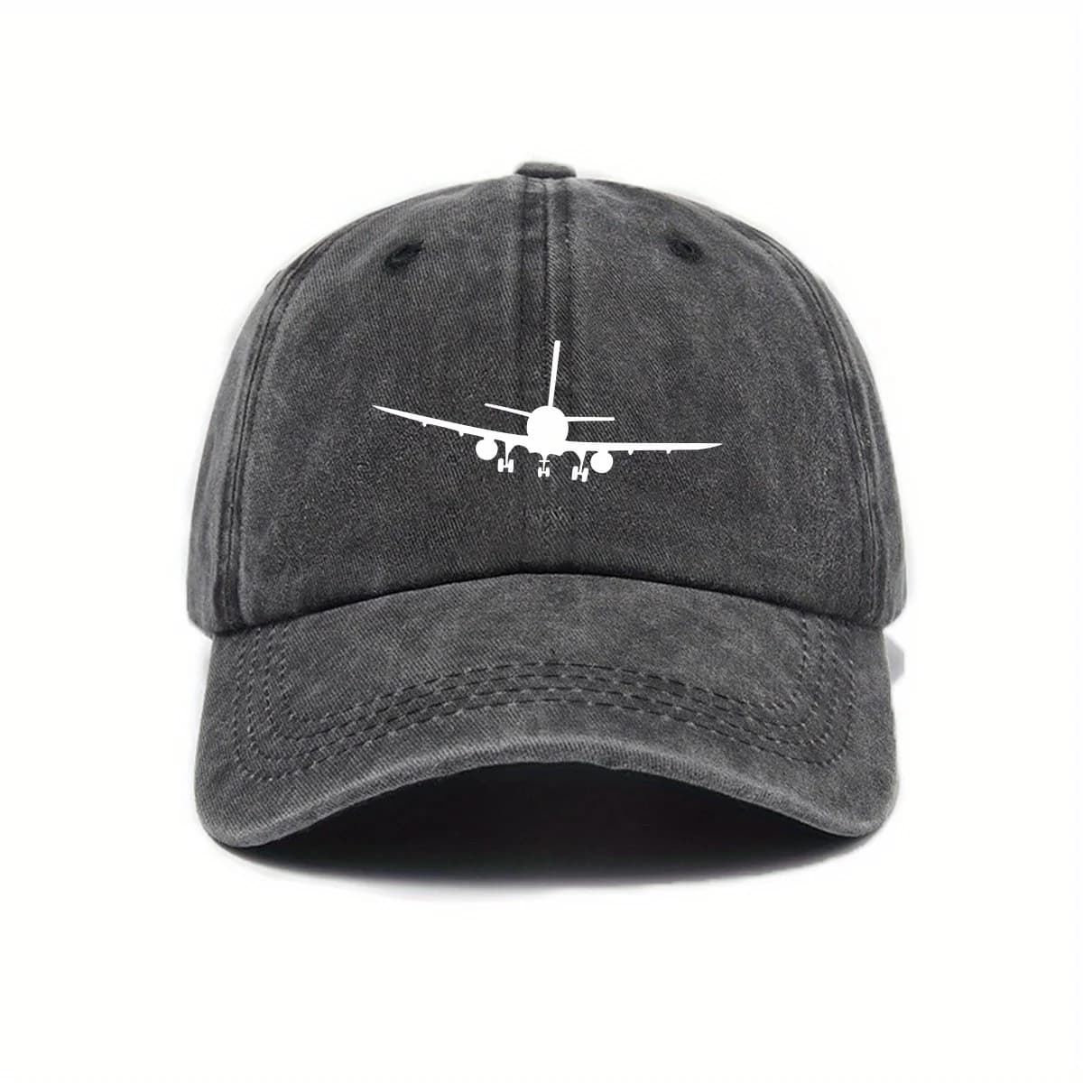 Airplane printed baseball cap with simple design, daily fashion, men's and women's outdoor equipment