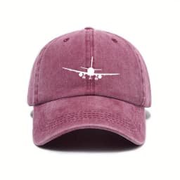 Airplane printed baseball cap with simple design, daily fashion, men's and women's outdoor equipment