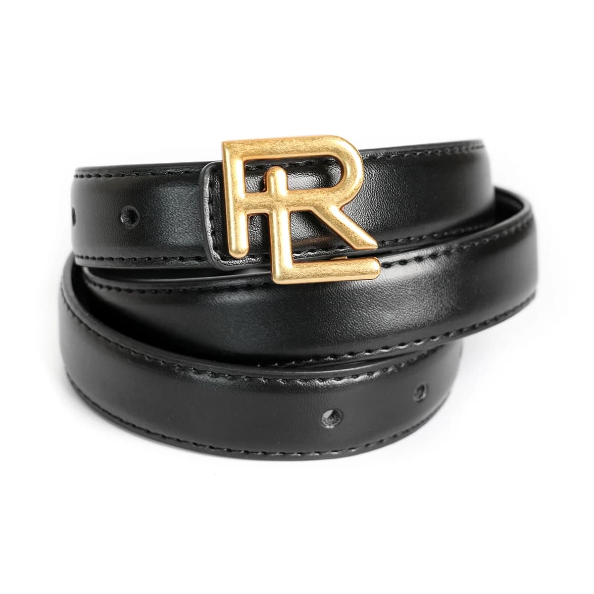 Narrow Female Cowhide Luxury Designer Brand Letter Buckle Belt Women Genuine Real Leather Dress Strap for Jeans Waistband 23mm