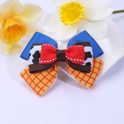 Girly Triple Bow Clip Sweet Pastel Barrette For Girls 3-layer Cute Ice Cream Plaid Cow Print Hairpin Kids Headdress Accessories