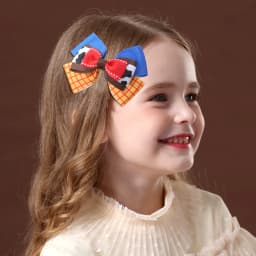 Girly Triple Bow Clip Sweet Pastel Barrette For Girls 3-layer Cute Ice Cream Plaid Cow Print Hairpin Kids Headdress Accessories