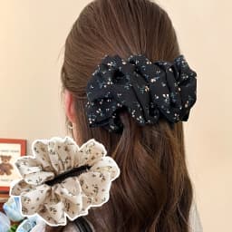 Fabric Polka Dot Banana Clip Hair Clip for Woman Elegant Floral Hairpin Fashion Girl Ponytail Clip Hair Accessories