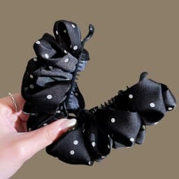 Fabric Polka Dot Banana Clip Hair Clip for Woman Elegant Floral Hairpin Fashion Girl Ponytail Clip Hair Accessories