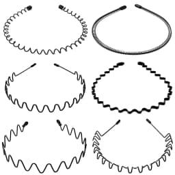 6pcs Metal Headband For Men Women Fashion Hair Bands Outdoors Sports Non Slip Smooth Elastic Teeth Comb Unisex Hair Accessories