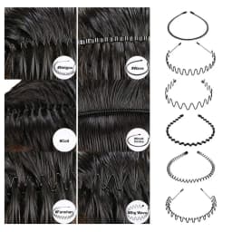 6pcs Metal Headband For Men Women Fashion Hair Bands Outdoors Sports Non Slip Smooth Elastic Teeth Comb Unisex Hair Accessories