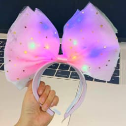 Big Bow Glow Headband LED Light Hairband LED Headpiece Light Up Wreath Headdress Glow Party Hair Accessories Glow in The Dark