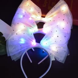 Big Bow Glow Headband LED Light Hairband LED Headpiece Light Up Wreath Headdress Glow Party Hair Accessories Glow in The Dark