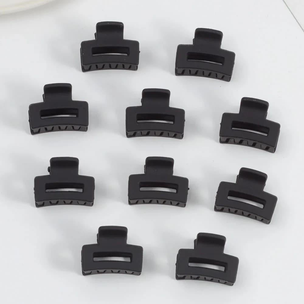 10 Pcs Small Hair Clips for Women Girl Matte Rubber Coating Rectangle Hair Claw Clips for Women Thin Fine Short Hair Accessories