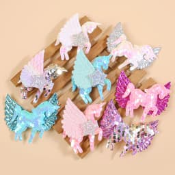 4pcs Unicorn Hair Clips for Girls Cute Wing Sequin Unicorn Hairpins Barrettes Clips Children Kids Girls Hair Accessories
