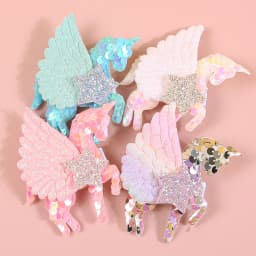 4pcs Unicorn Hair Clips for Girls Cute Wing Sequin Unicorn Hairpins Barrettes Clips Children Kids Girls Hair Accessories